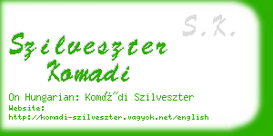 szilveszter komadi business card